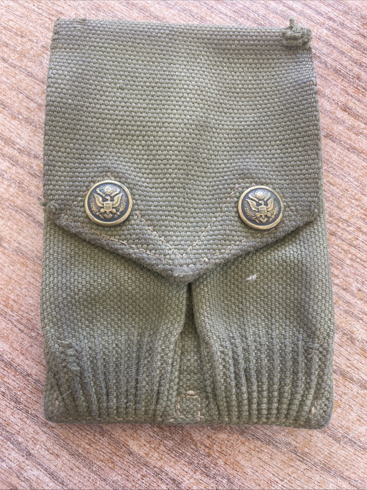 pre-WWI US Army M1910 Canvas 45acp Magazine Pouch w/Eagle Snap - Mills 1916 RARE