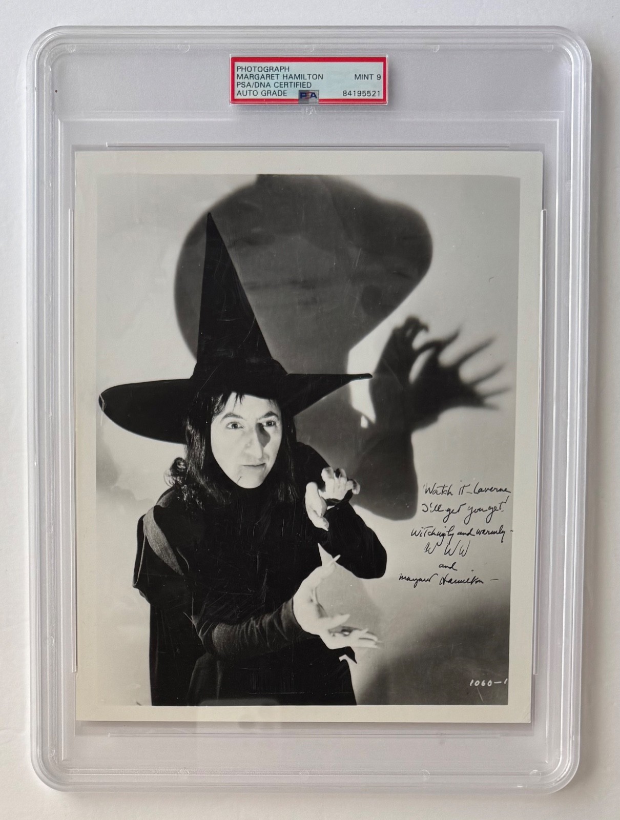 MARGARET HAMILTON Wizard of Oz Autographed Photo PSA Authentic Mint 9;C214
