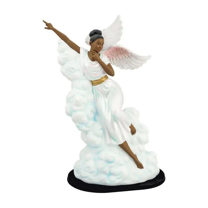 African American Figurines Heavenly Visions: Pointing the Way Black Angel Figuri