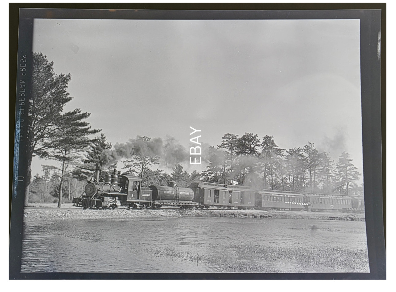 5/2/48 Edaville RR At Crossing Locomotive #8 Carver, MA Photo Negative