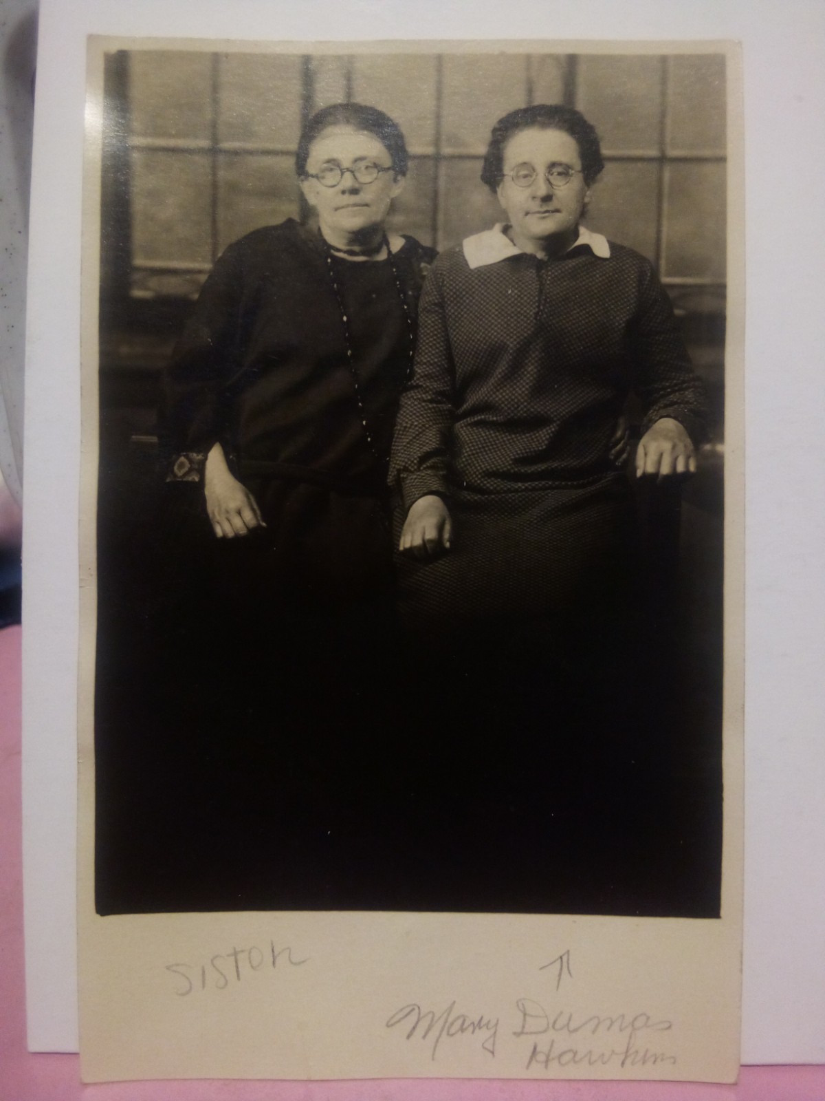 RPPC two elderly ladies Mary Dumas Hawkins Vermont 
