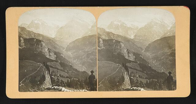 Photo:Grindelwald Switzerland 1900s Alpine Valley View Stereo Photograph
