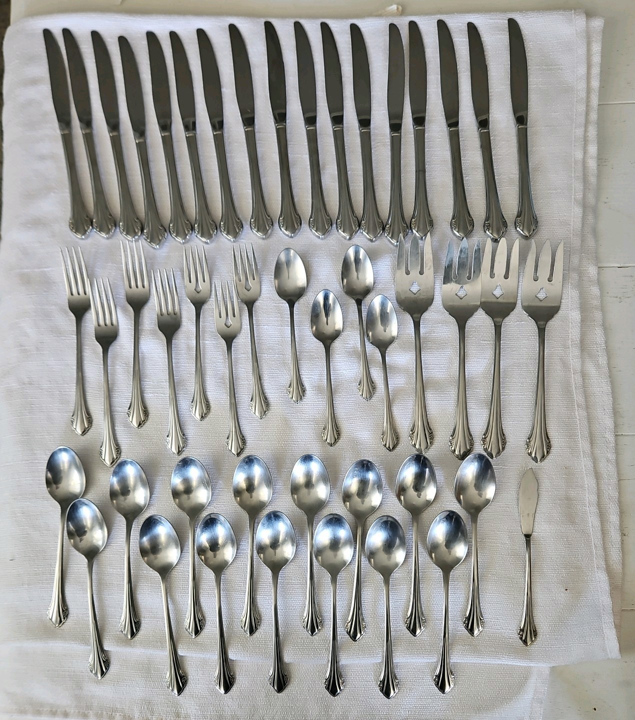 1881 Rogers Stainless Oneida Ltd Bittersweet / Repose 48 Pieces Vintage Flatware