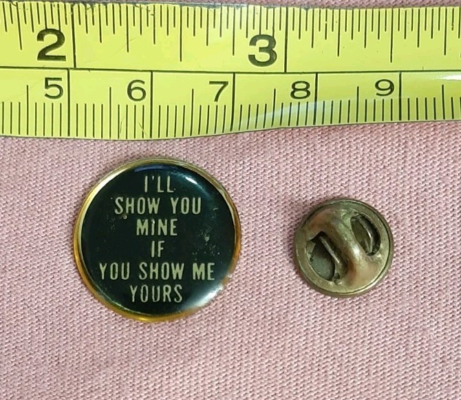 Vintage FUNNY Novelty I'll Show You Mine If You Show Me Yours Pin