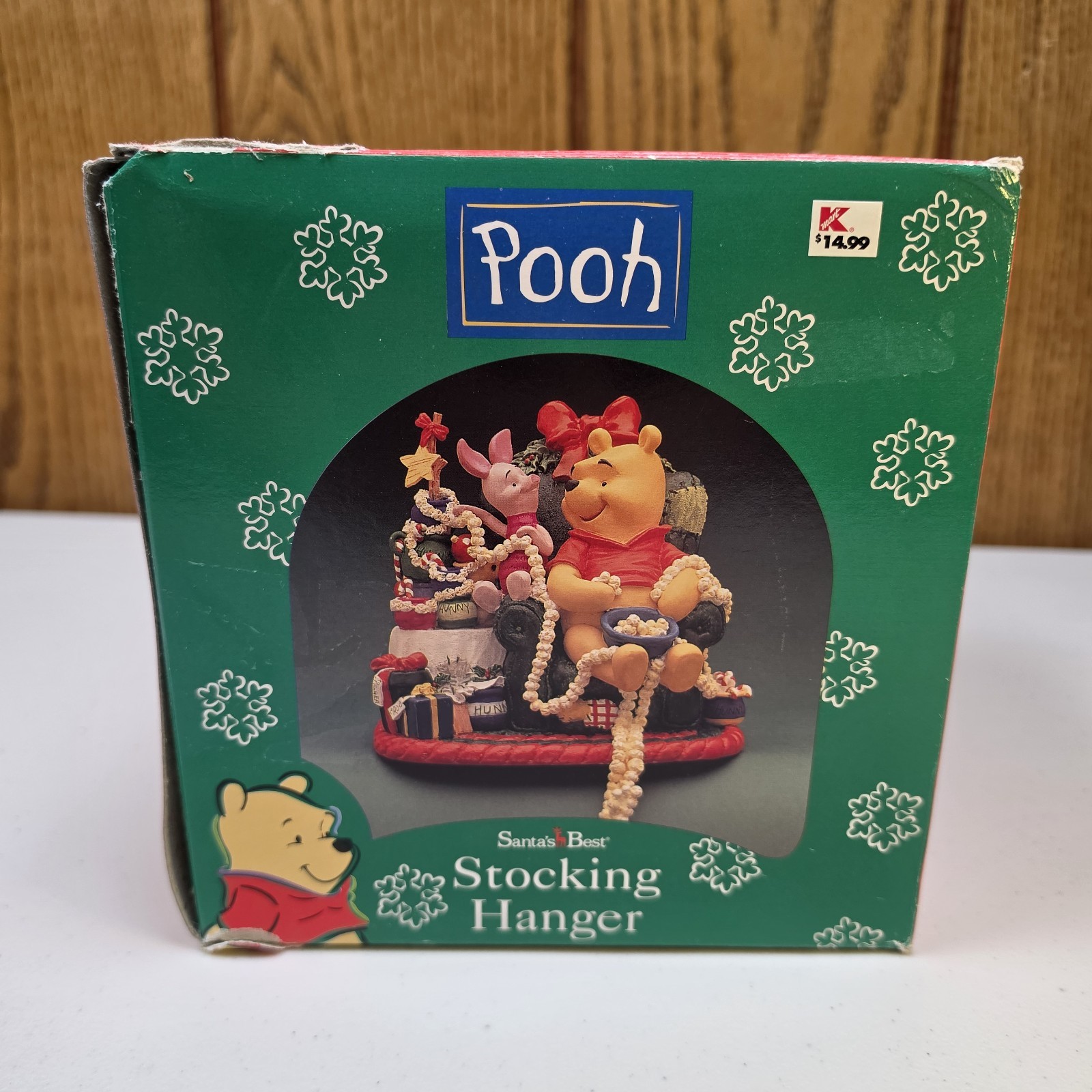Vintage 1998 Disney Winnie the Pooh Stocking Holder Santa’s Best  Pooh & Piglet
