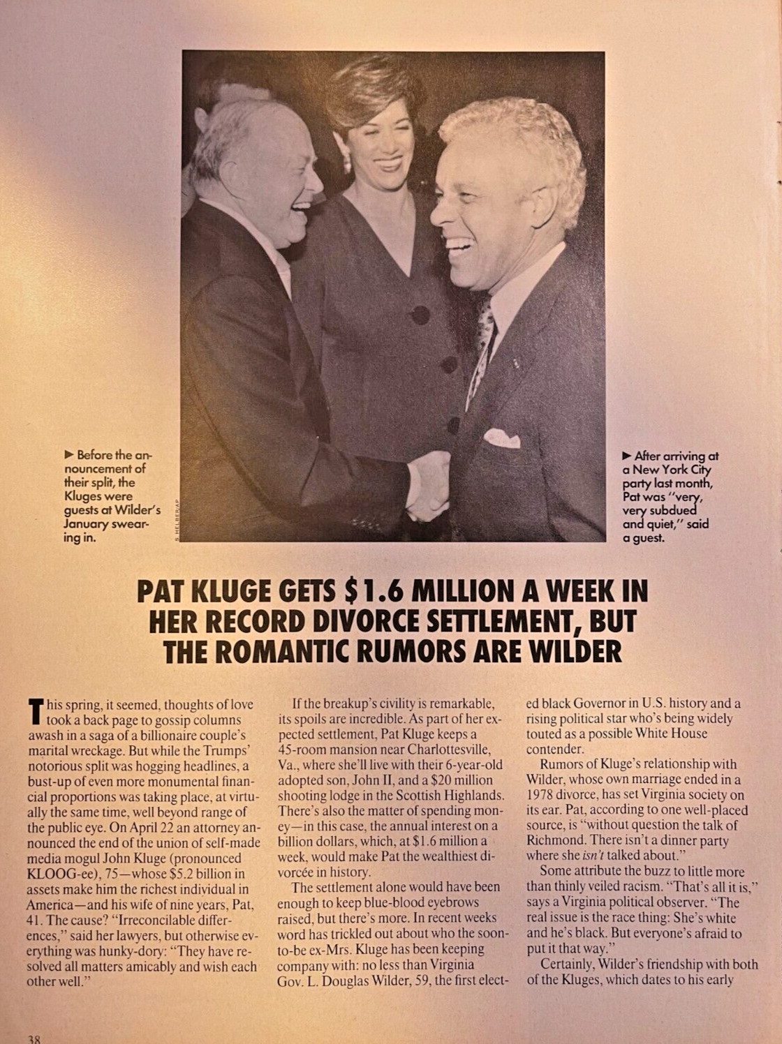 1990 Pat Kluge John Kluge Divorce Settlement 1990 Pat Kluge John Kluge Divorce Settlement