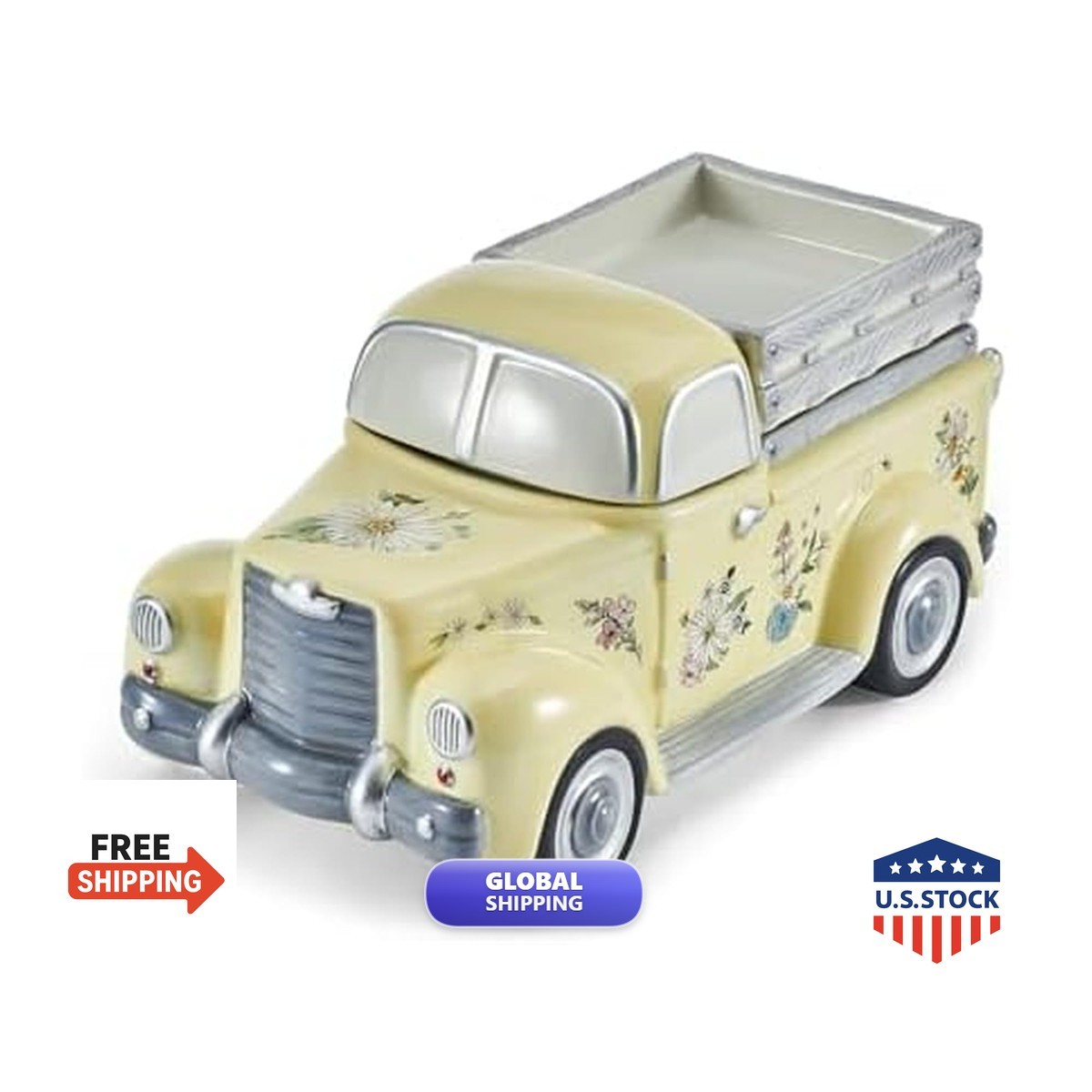 Fitz and Floyd Emi's Garden Vintage Truck Cookie Jar 13 Inch