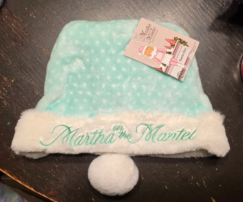 New Martha Stewart Martha on The Mantel Green Santa Hat