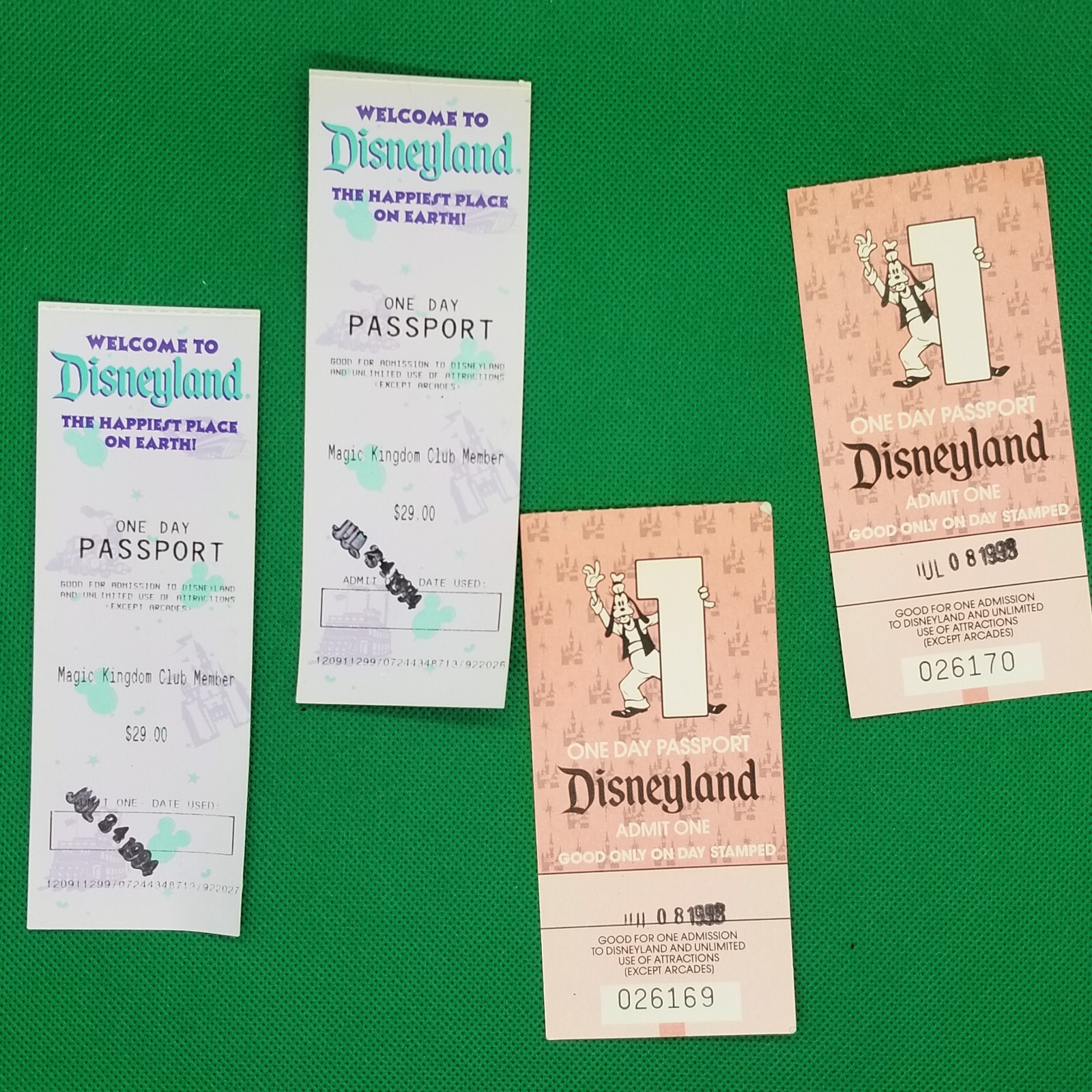 California Residence 1993/1994 One Day Passport Stub Disneyland California Residence 1993/1994 One Day Passport Stub Disneyland