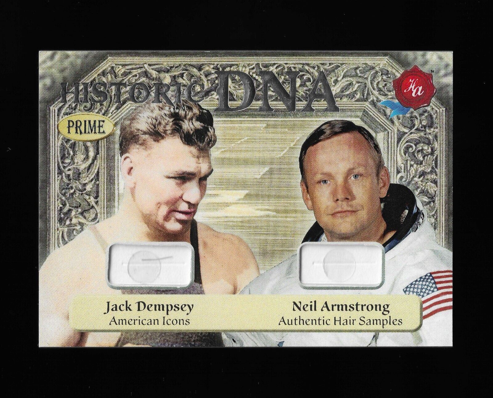 2024 Historic Autographs Prime DNA hair sample JACK DEMPSEY NEIL ARMSTRONG 17/17