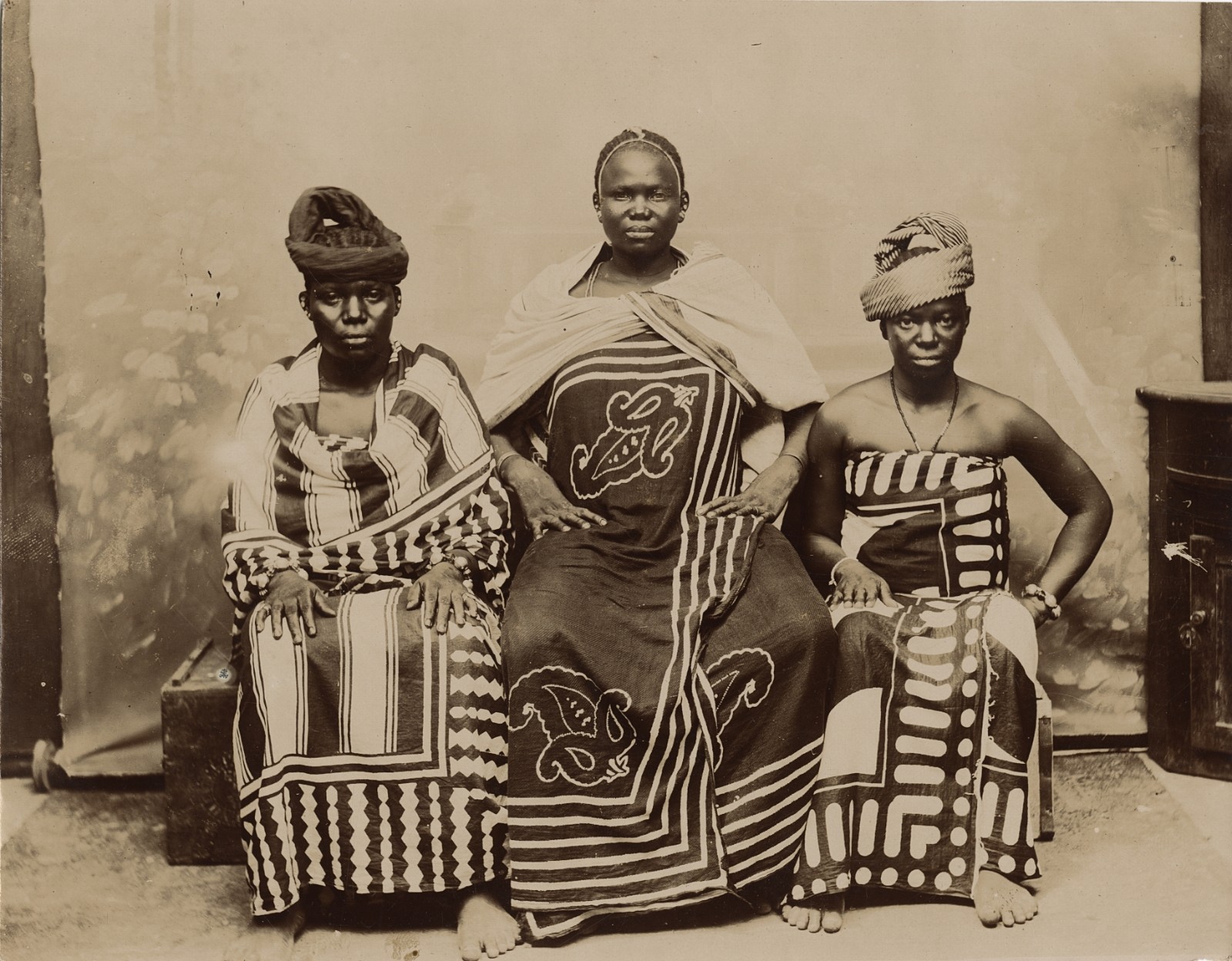 c. 1870's Three Swahili Women, Zanzibar Albumen Photograph