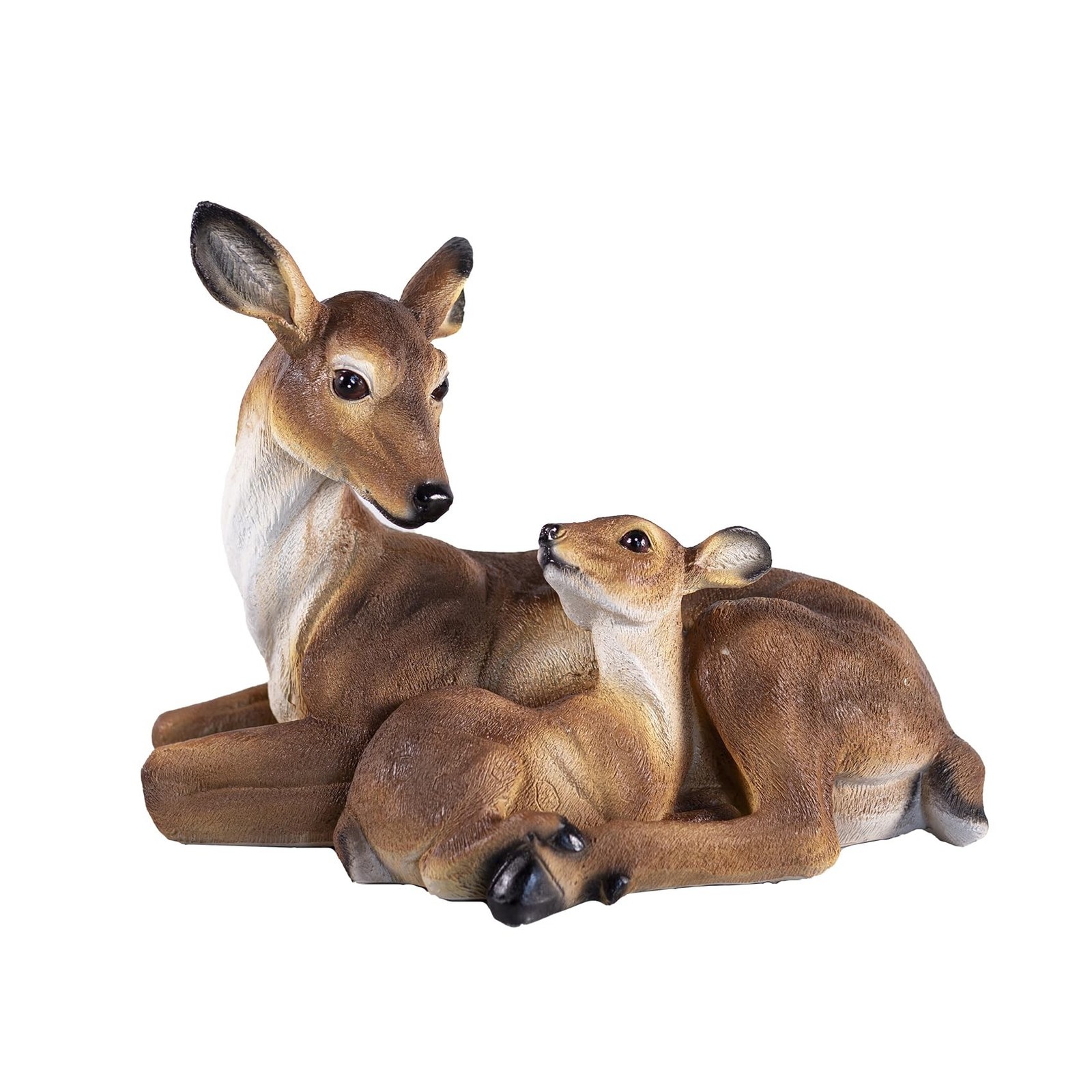 14.9 Inch Mother and Fawn Deer Statue & Deer Decoy - Outdoor Garden Lawn Deco...