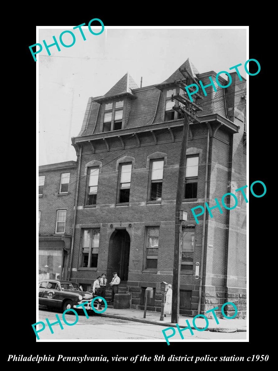OLD HISTORIC PHOTO OF PHILADELPHIA PENNSYLVANIA THE 8th POLICE STATION c1950 OLD HISTORIC PHOTO OF PHILADELPHIA PENNSYLVANIA THE 8th POLICE STATION c1950