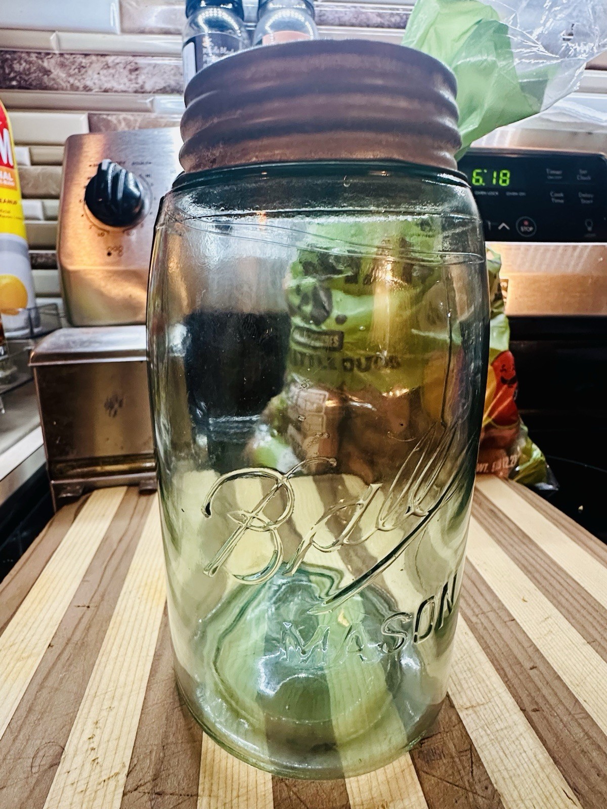 1 of the Rarest Ball Mason Jars (online) Light Green Triple L 1qt 1896-1910 🔥