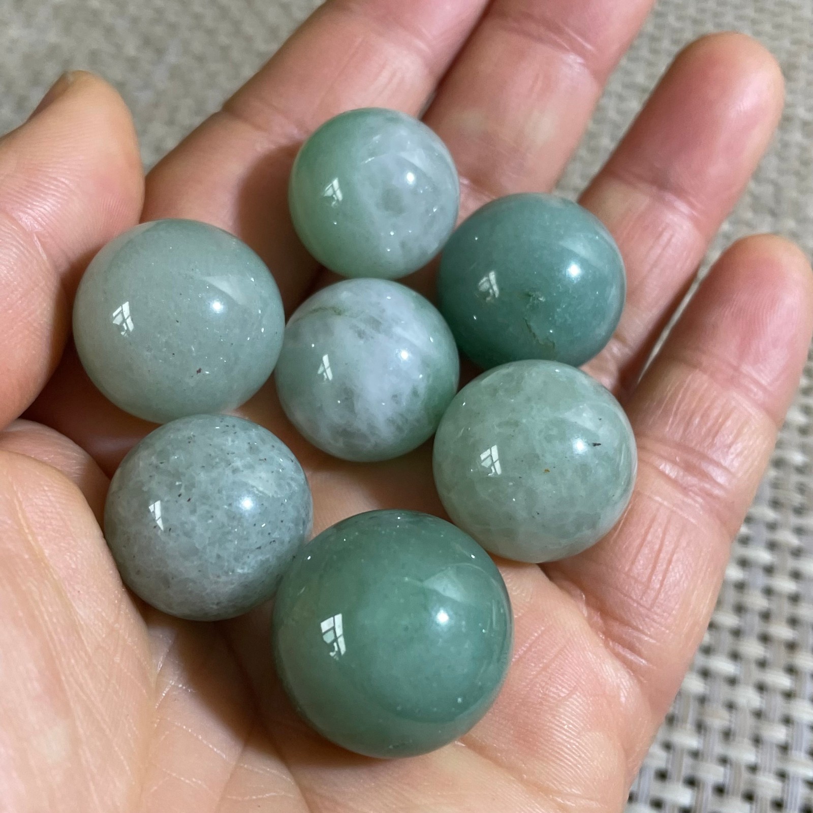 7pcs 65g Nature Dongling jade sphere ball reiki healing