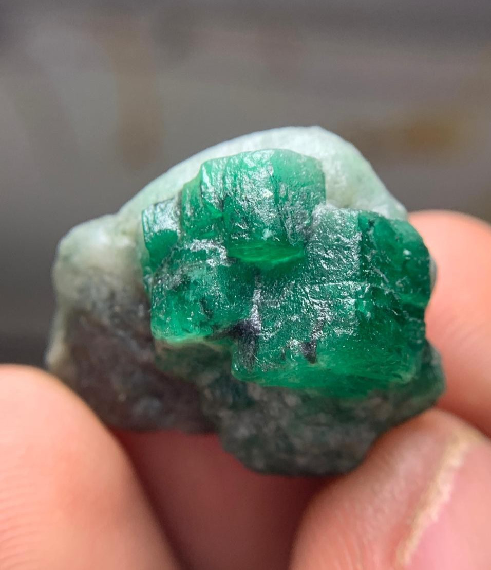 38Ct Natural swat rough emerald with Matrix mineral specimen from swat pakistan
