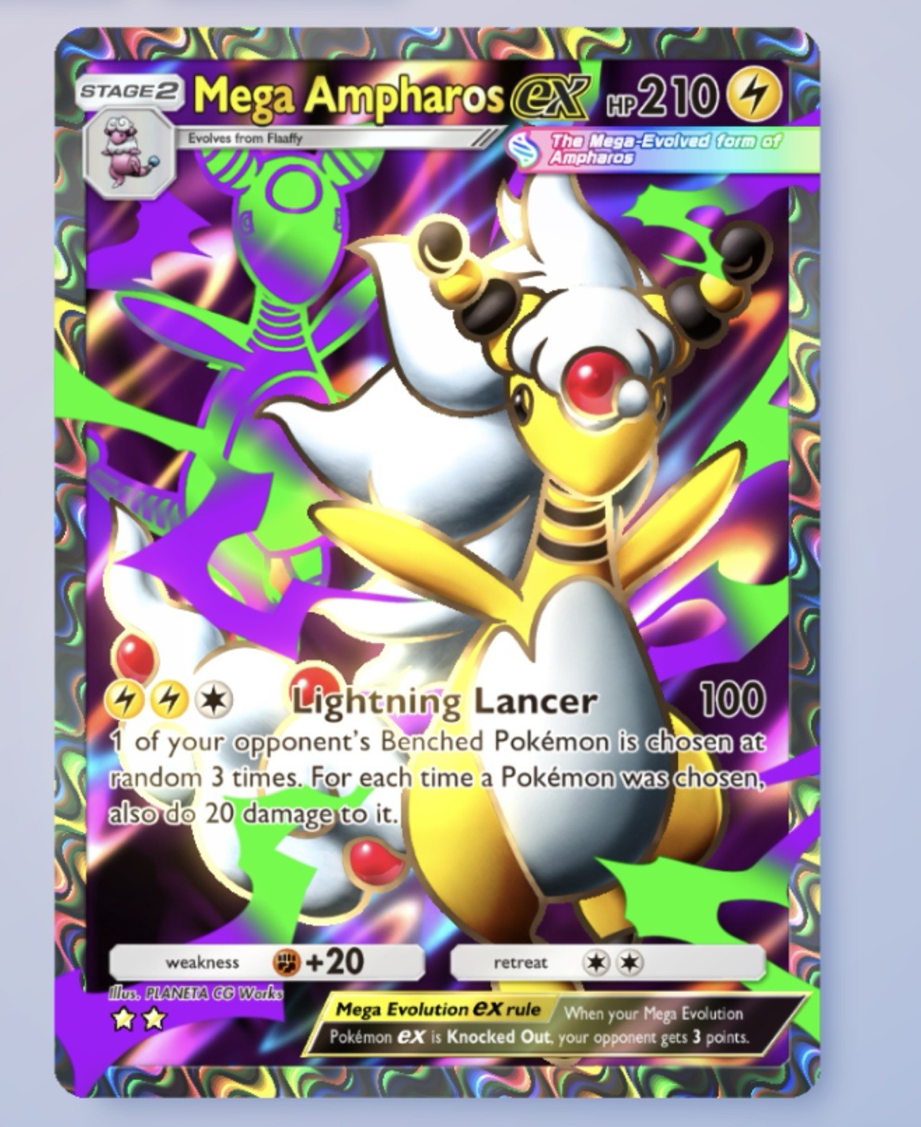 (FAST DELIVERY) Mega Ampharos ex - Full Art - ENG - Pokemon TCG Pocket