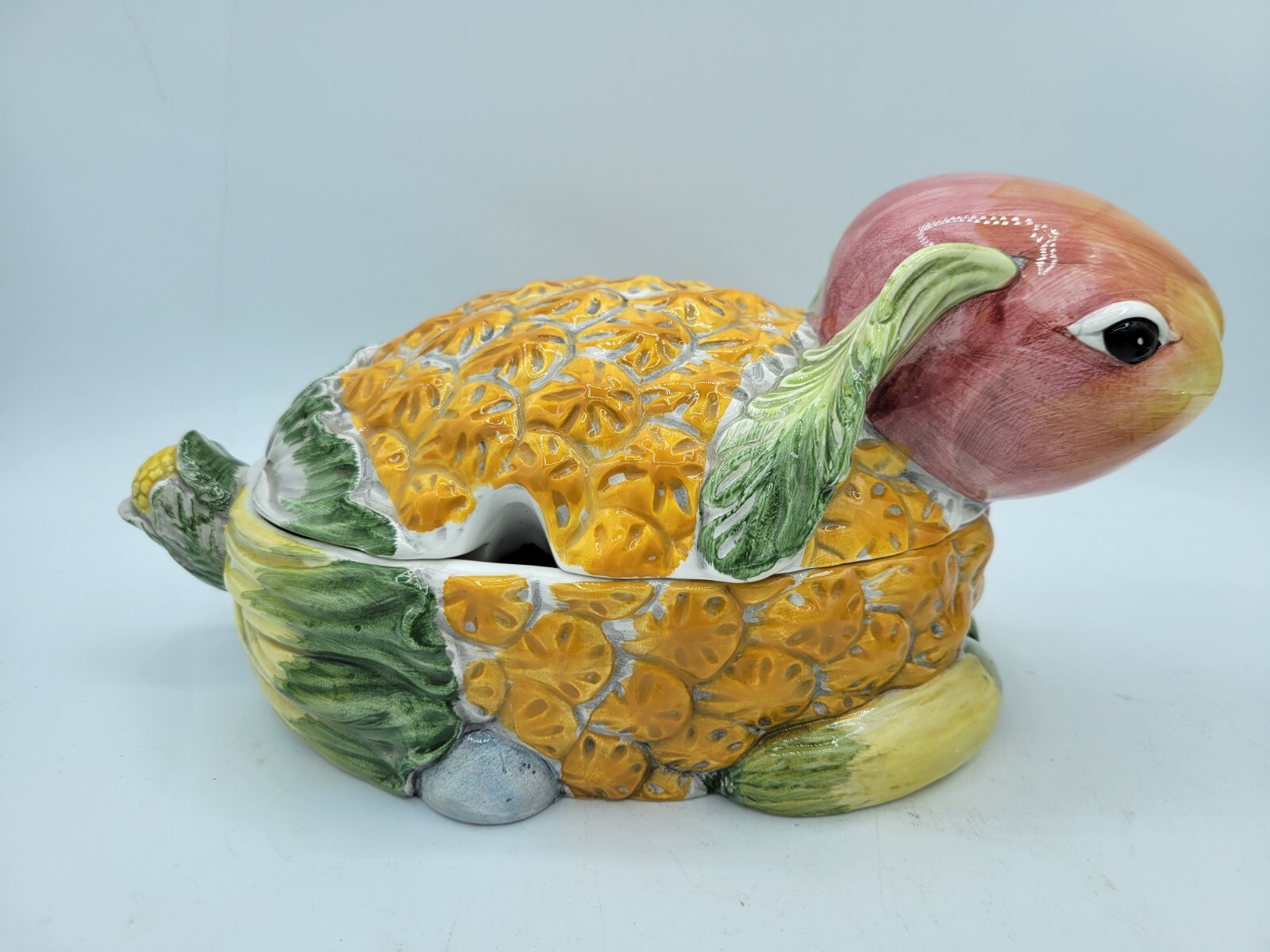 Vtg CBK Ltd Ceramic Rabbit Serving Dish Sauce Tureen w/Lid Vegetables Fruit