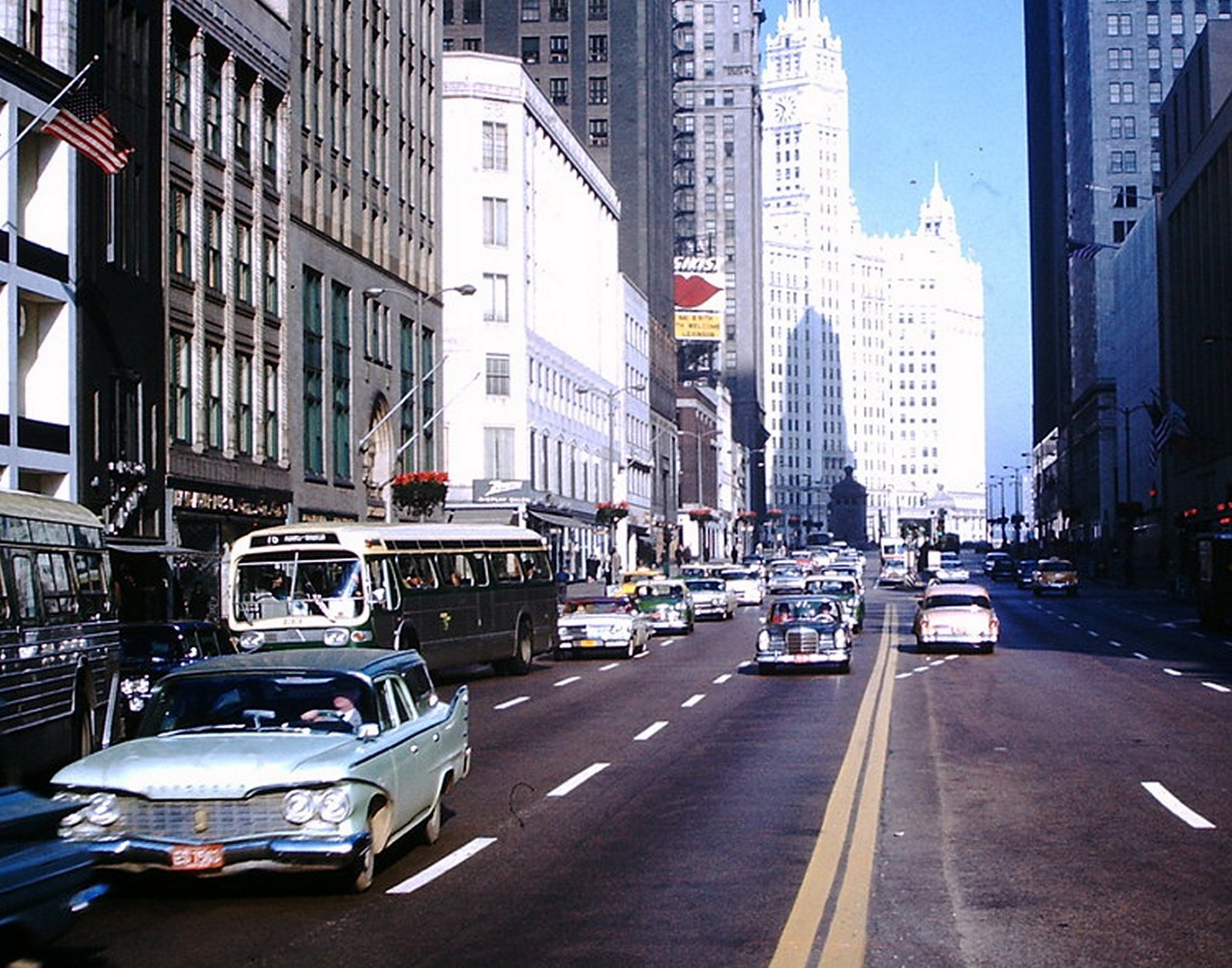 1961 CHICAGO Michigan Avenue PHOTO  (199-o)