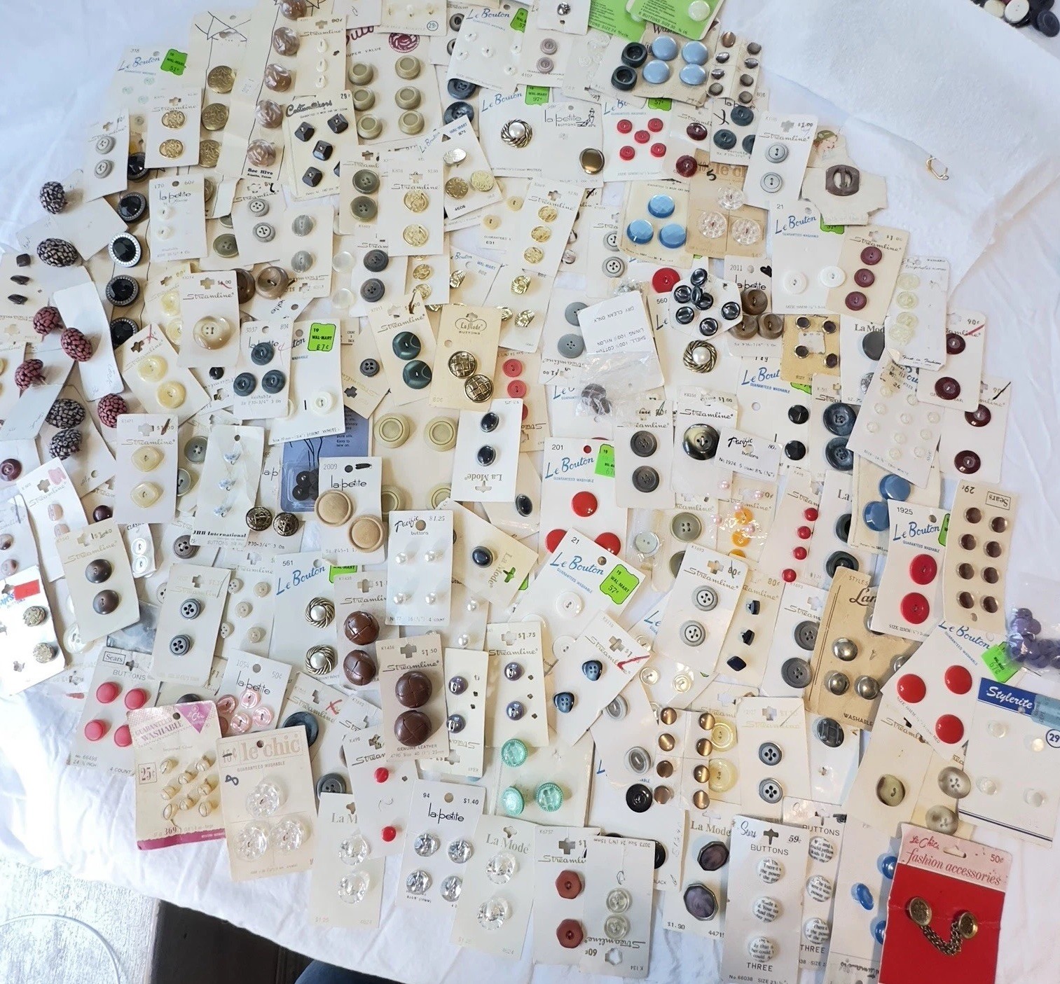 NOS Vtg Button Lot Metal MOP Leather Glass Plastic Italy France Japan Holland