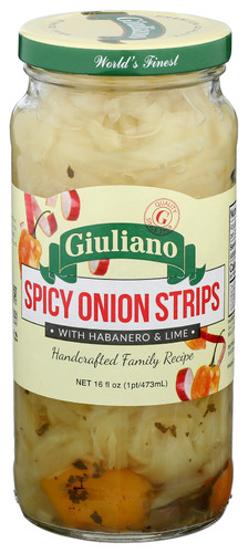 GIULIANO ONION STRIPS SPICY 16 OZ PACK OF 3