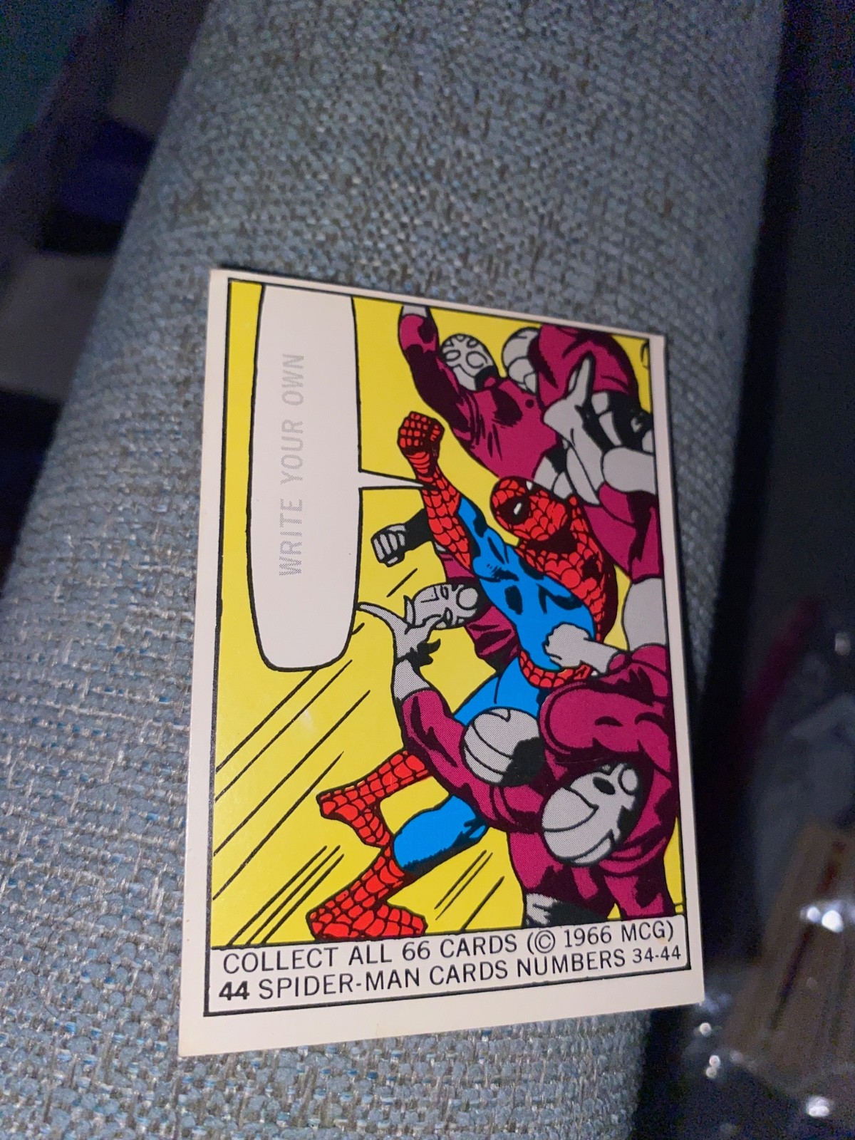 1966 Donruss Marvel Spider-Man Card # 44 “Write Own” MINT 10/10 condition 1966 Donruss Marvel Spider-Man Card # 44 “Write Own” MINT 10/10 condition