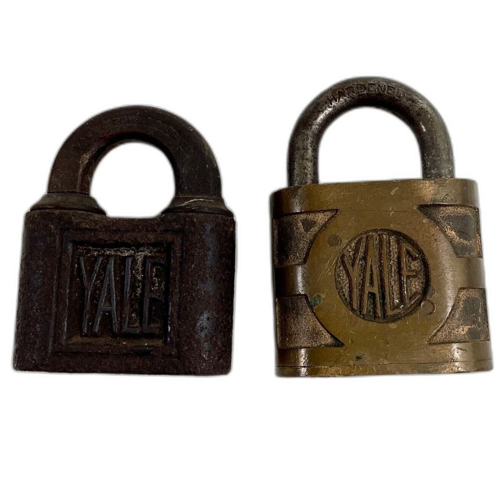 Vtg Yale Towne Padlocks Lot Of Two Lock Stamford CT Antique Industrial No Keys