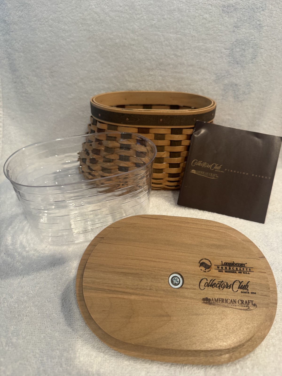 RARE Longaberger 2006 American Craft Fireside Basket W/ Lid & Plastic Liner