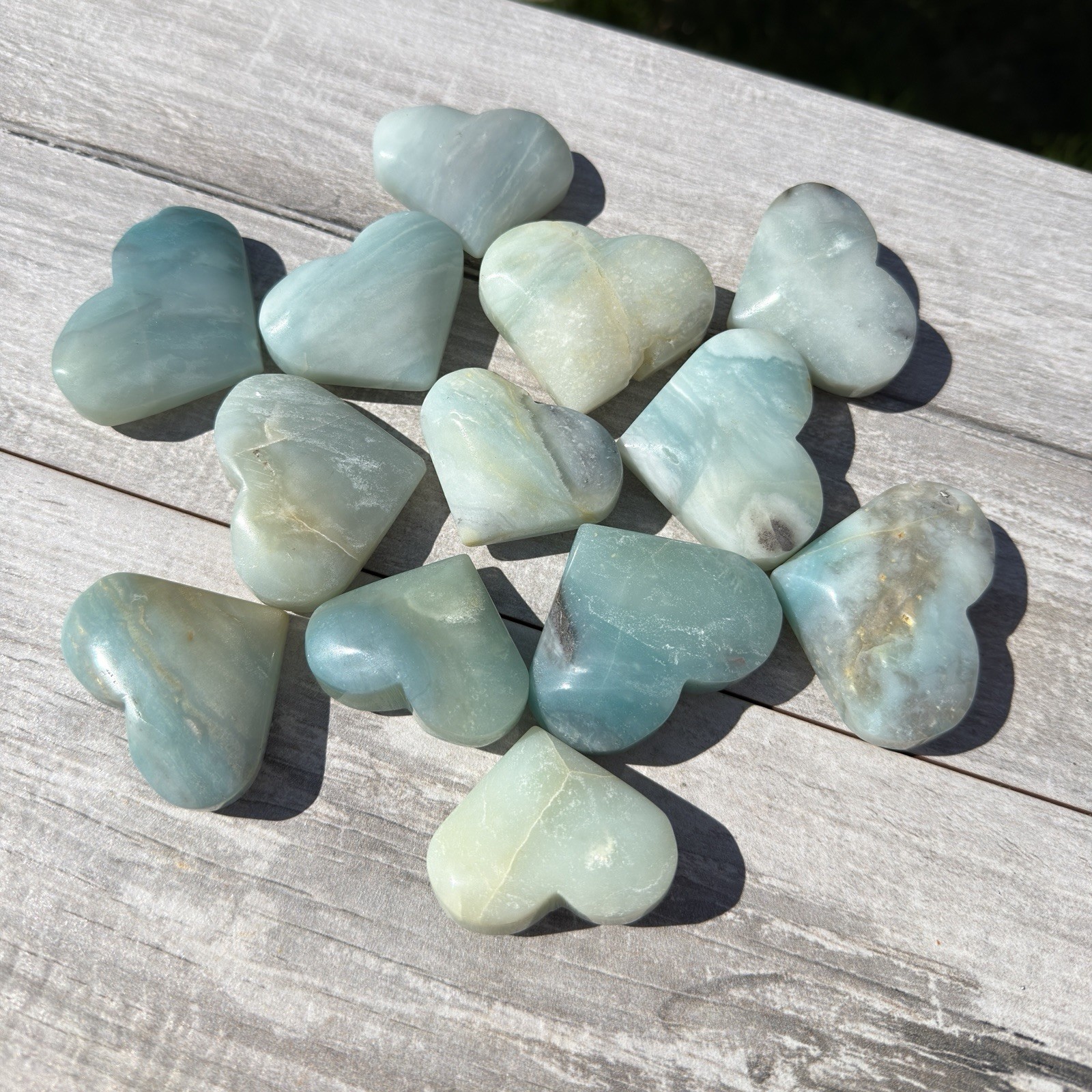 Wholesale Lot – 2 lbs Natural Amazonite Heart Carvings Crystal Healing Energy