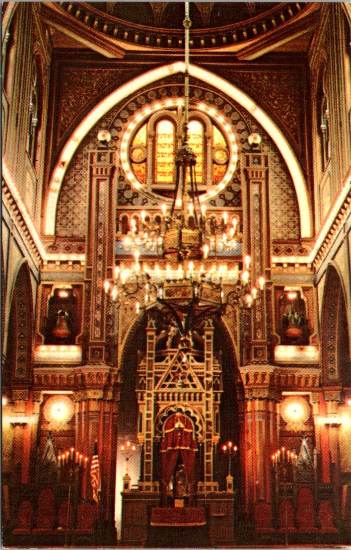 USA Ohio Cincinnati Postcard Plum Street Temple K. K. B\'nai Yeshurun Interior