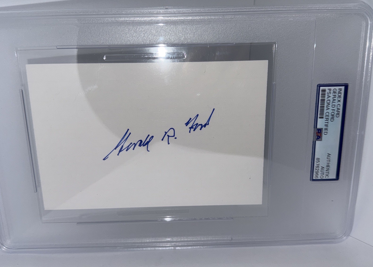Gerald Ford Autographed Signed 4x6 Index Card USA President Auto PSA SLABBED