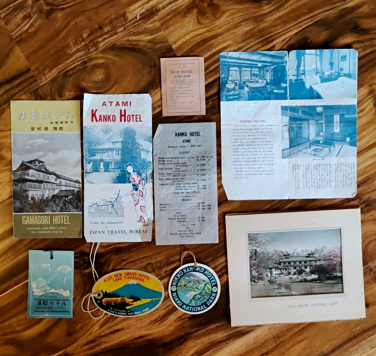 Vtg Japan Hotel Ephemera Lot (9) Gamagori Hotel, Atami Kanko, Ritz Hotel, Hakone