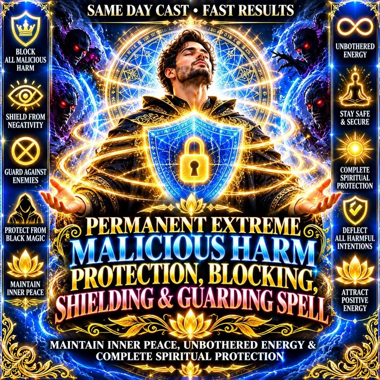 Permanent Extreme Malicious Harm Protection, Blocking Shielding & Guarding Spell