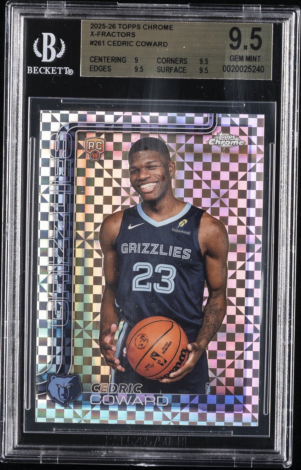 2025-26 TOPPS CHROME X-FACTORS #261 CEDRIC COWARD BGS 9.5