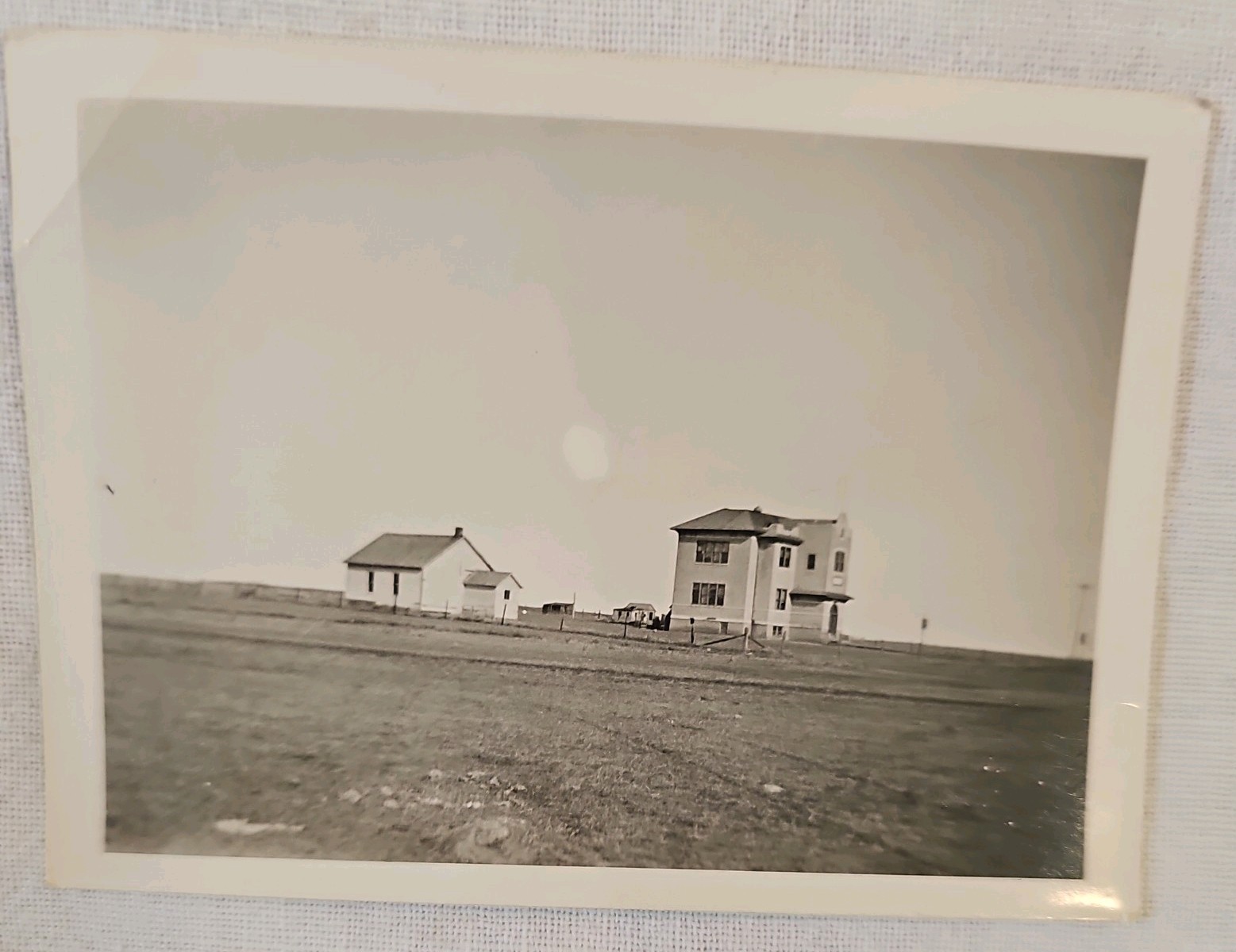 Vintage 1925 Joplin Montana Public School Building Snapshot Photo Date Developed