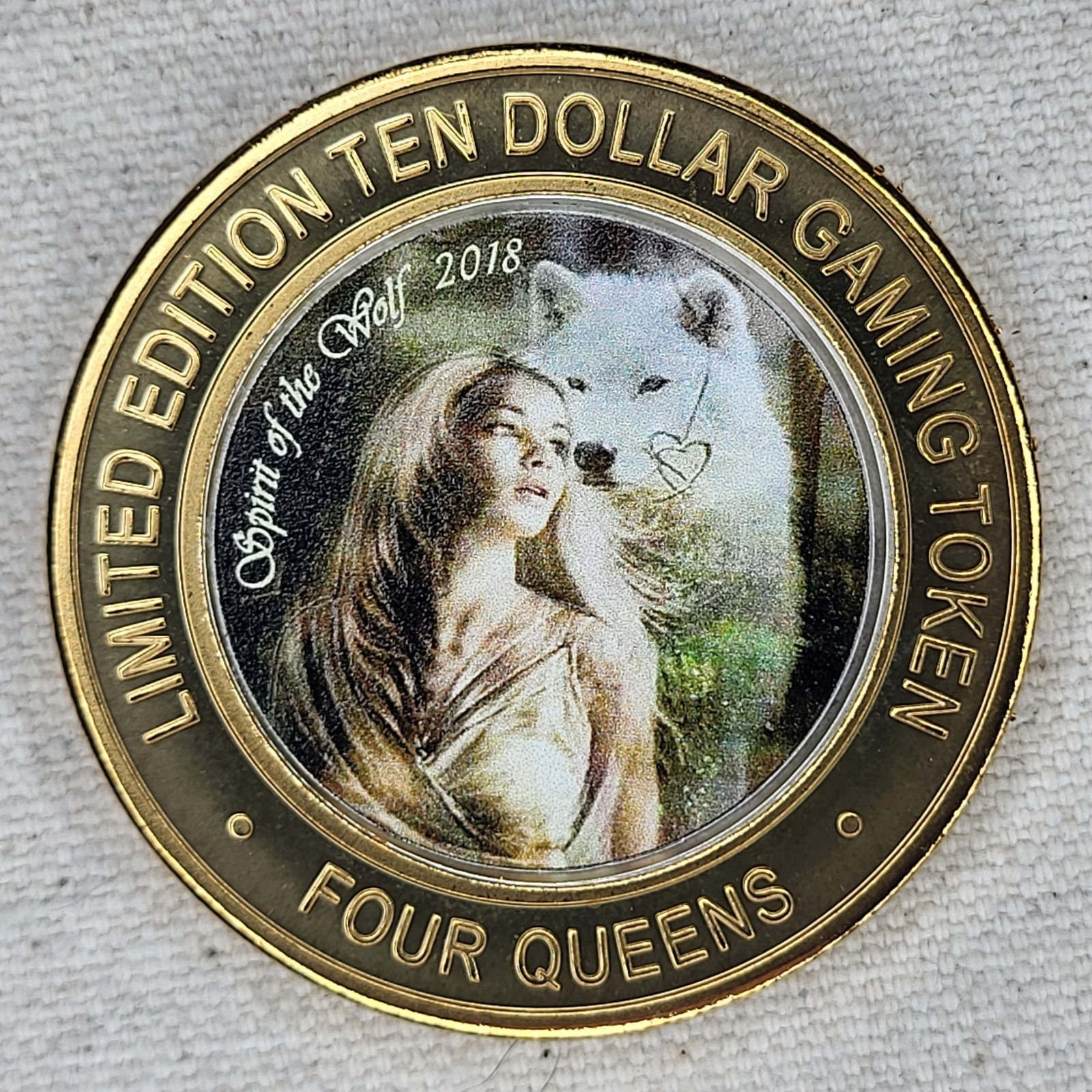 2018 Four Queens Silver Strike $10 Spirit of the Wolf .999 Limited Edition