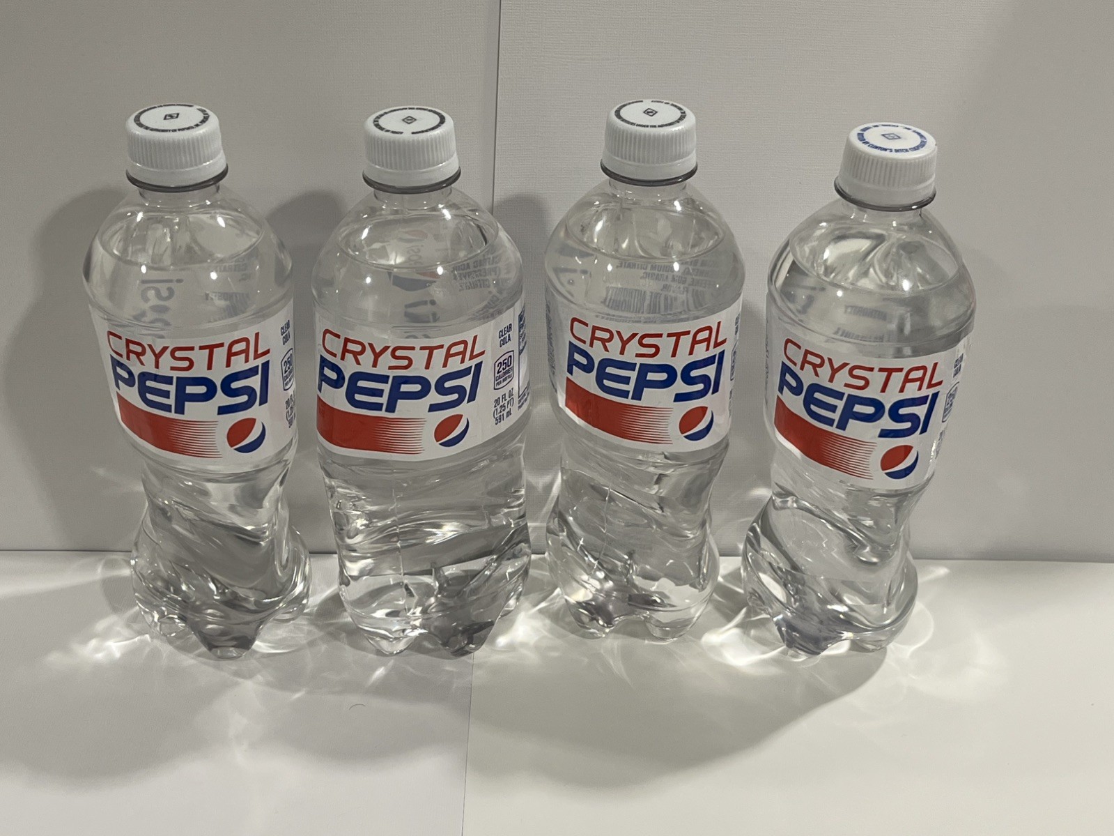 Four Crystal Pepsi Clear Cola 4x 20 FL OZ Bottle Unopened