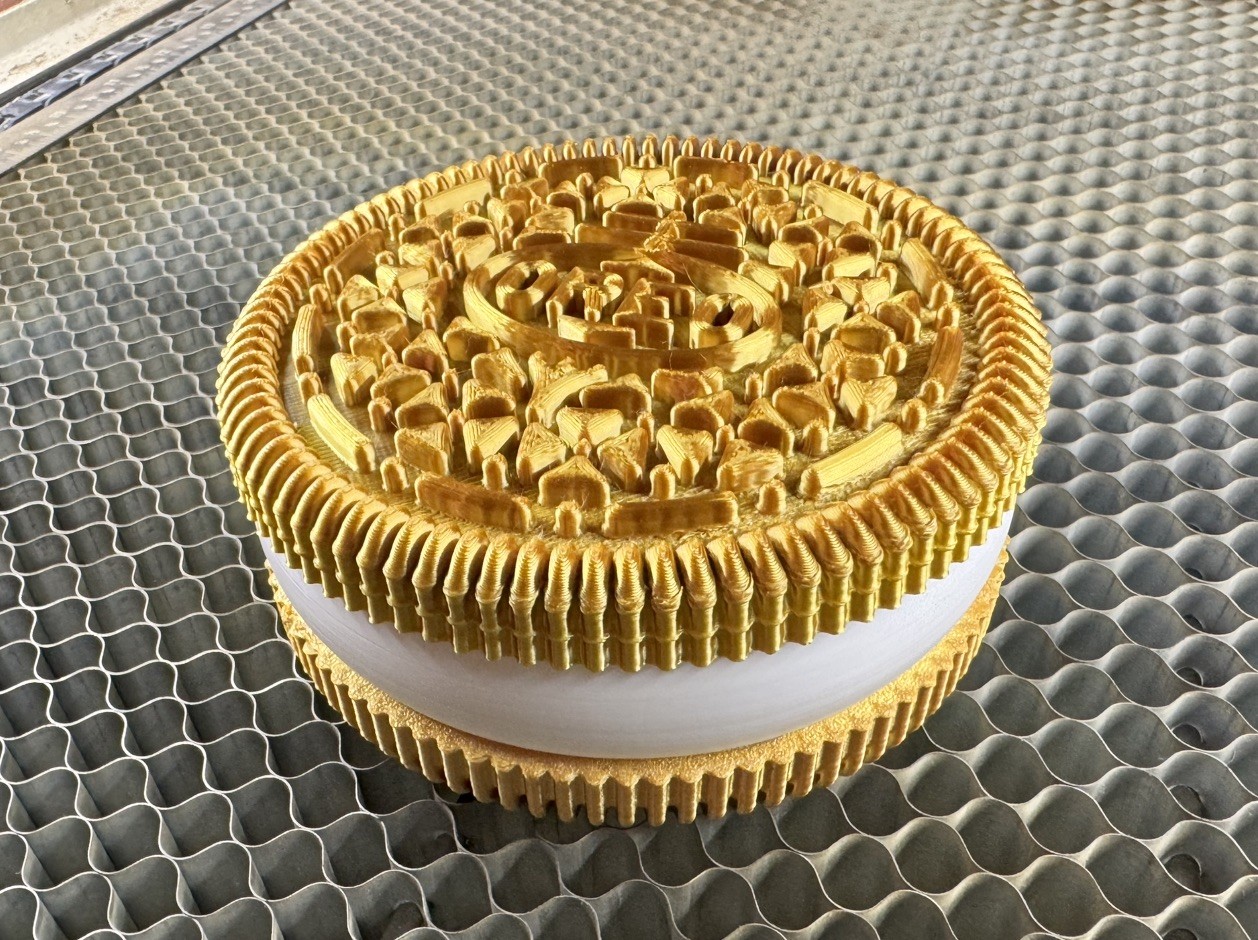 Golden Oreo Cookie Twist Container Functional 3.5in. Collectors item Golden Oreo Cookie Twist Container Functional 3.5in. Collectors item