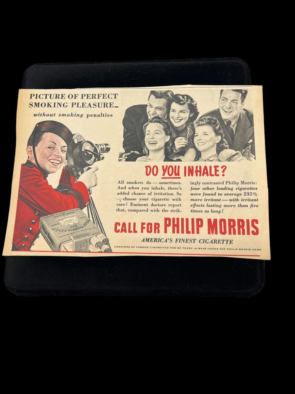 Philli morris magazine ad do you inhale?