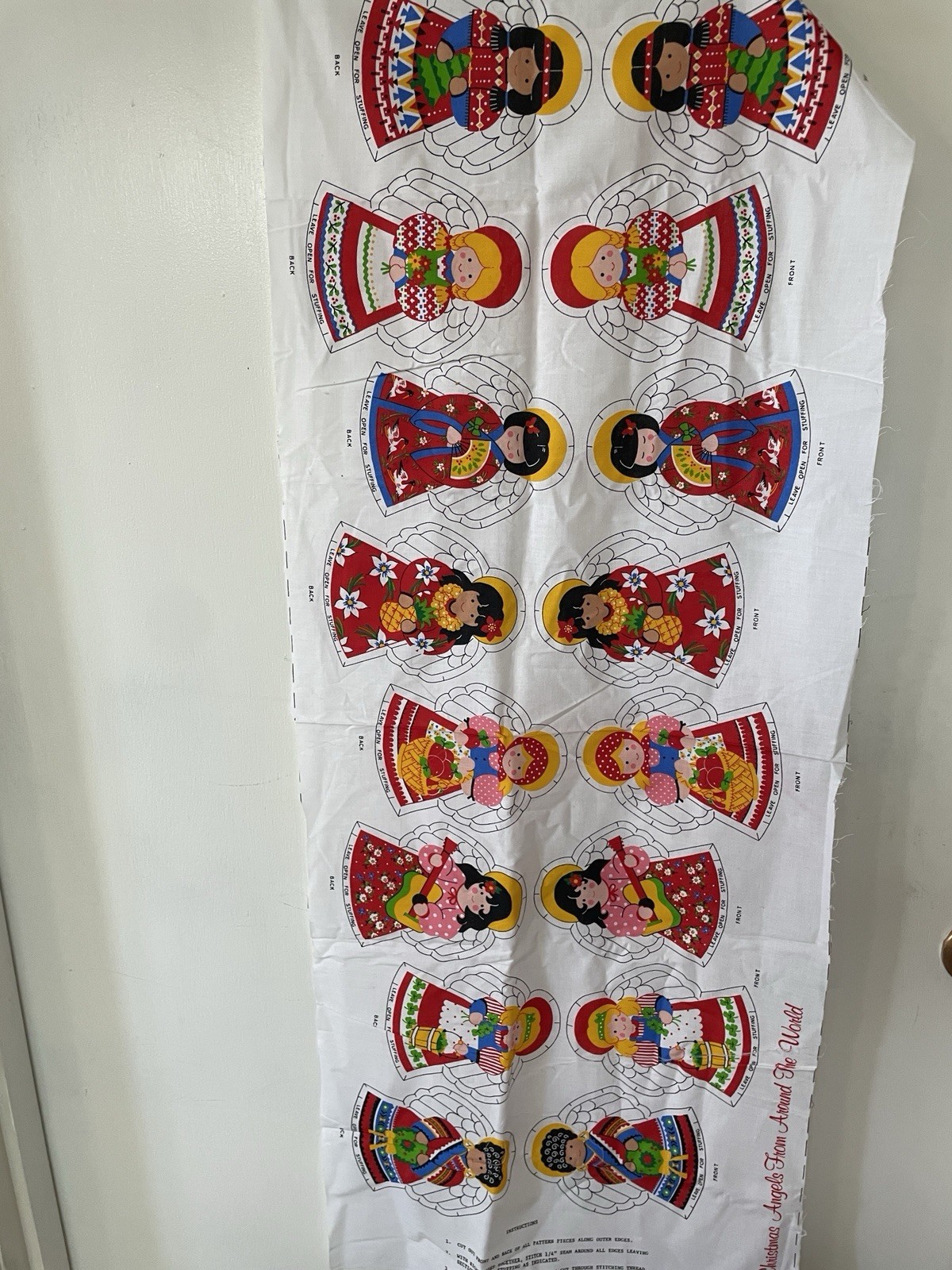 VINTAGE CHRISTMAS ANGELS OF AROUND THE WORLD PANEL
