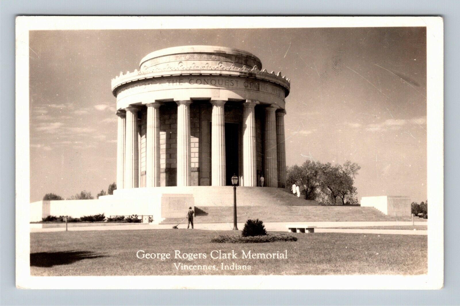 RPPC Vincennes IN, George Rogers Clark Memorial, Indiana Vintage Postcard