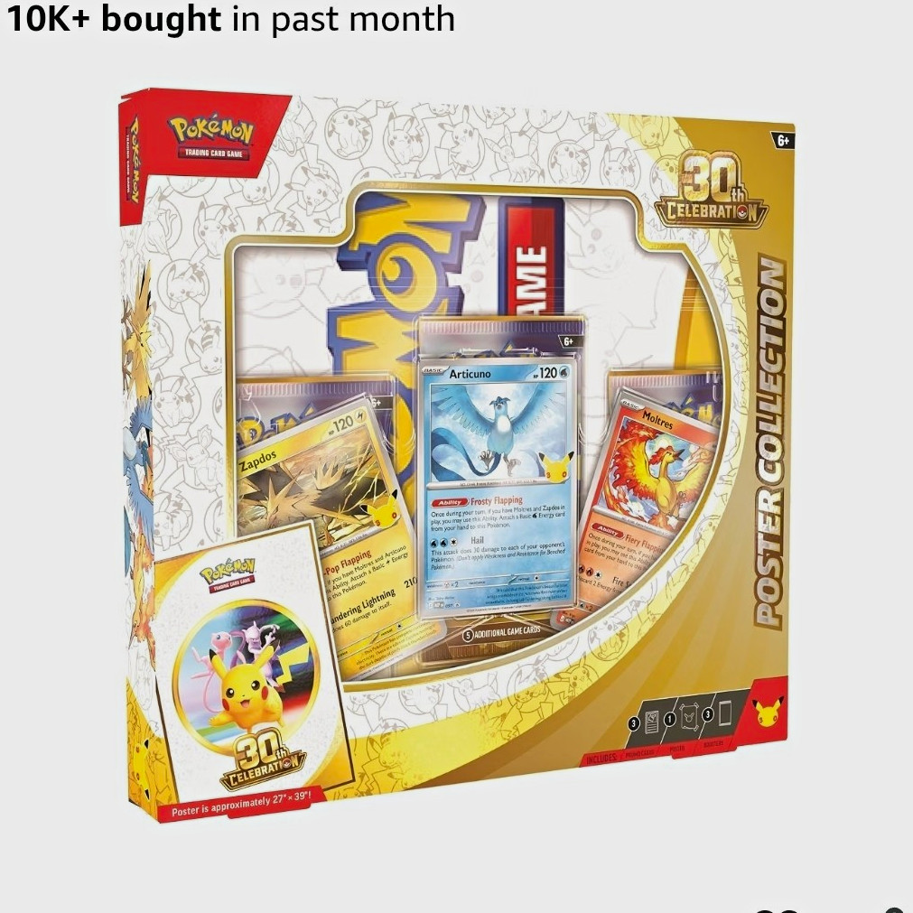Pokémon TCG 30th Celebration Poster Collection Box English 160 Cards 2025