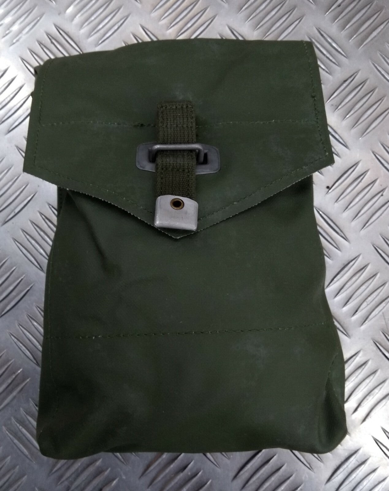 Genuine Vintage Swedish Green Vinyl PVC Side Utility Ammo Pouch