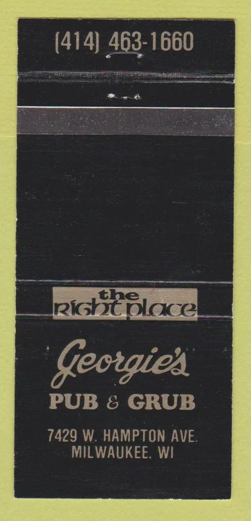 Matchbook Cover - Georgie\'s Pub Grub Milwaukee WI 30 Strike