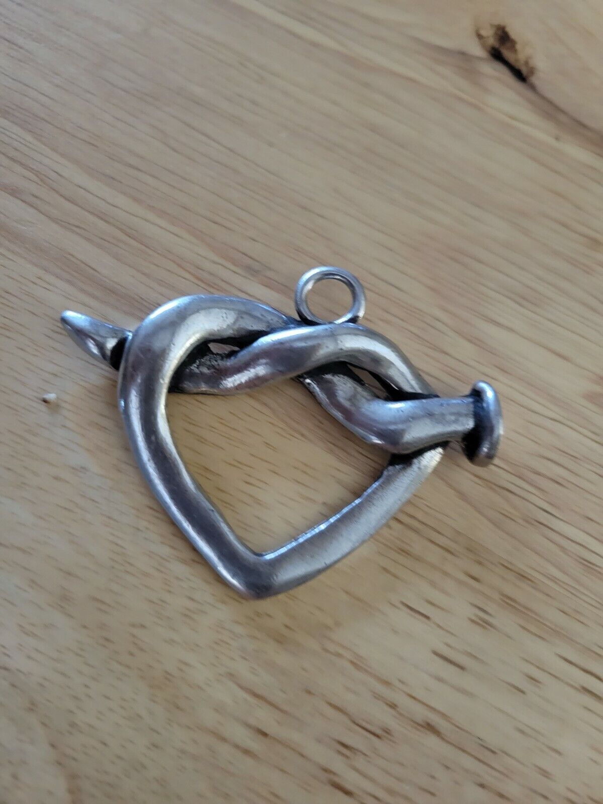 Metal Nail Heart Religious Christian Ornament