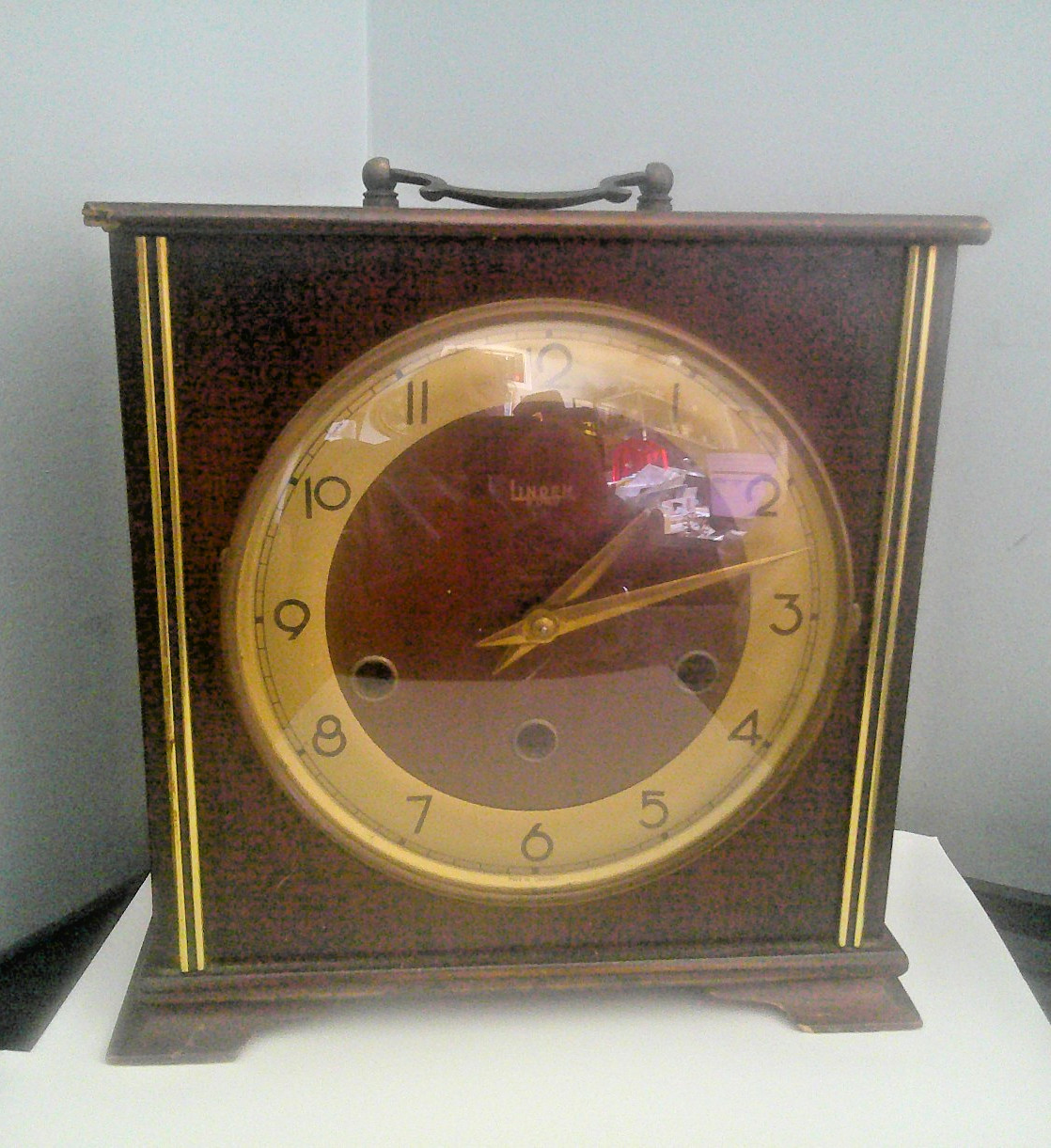 Linden Westminster Chime Mantel Clock old Movement Analog Not Working