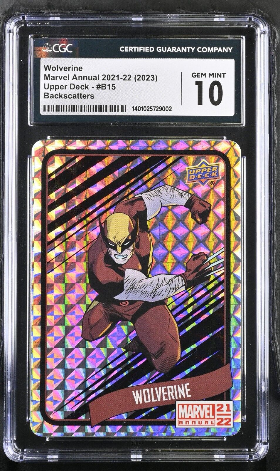 2021-22 Upper Deck Marvel Annual Backscatters Wolverine #B15 CGC Gem Mint 10