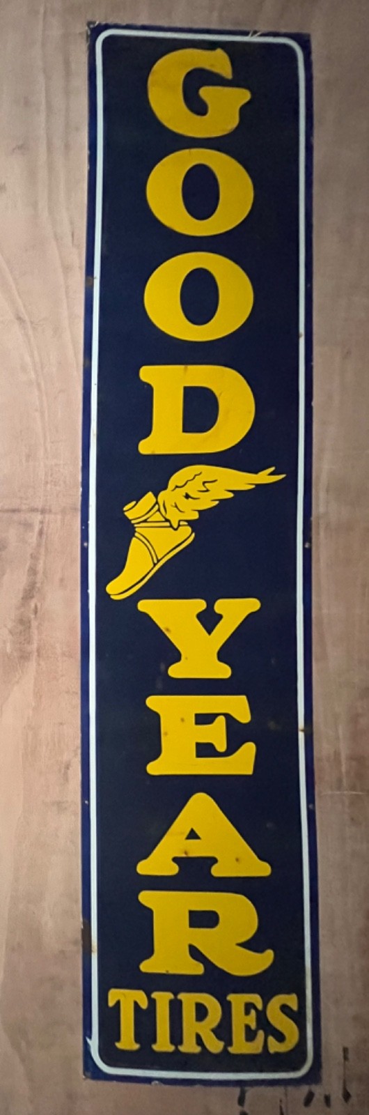 GOODYEAR Tires Gas & Oil Porcelain Enamel Sign 72x16\
