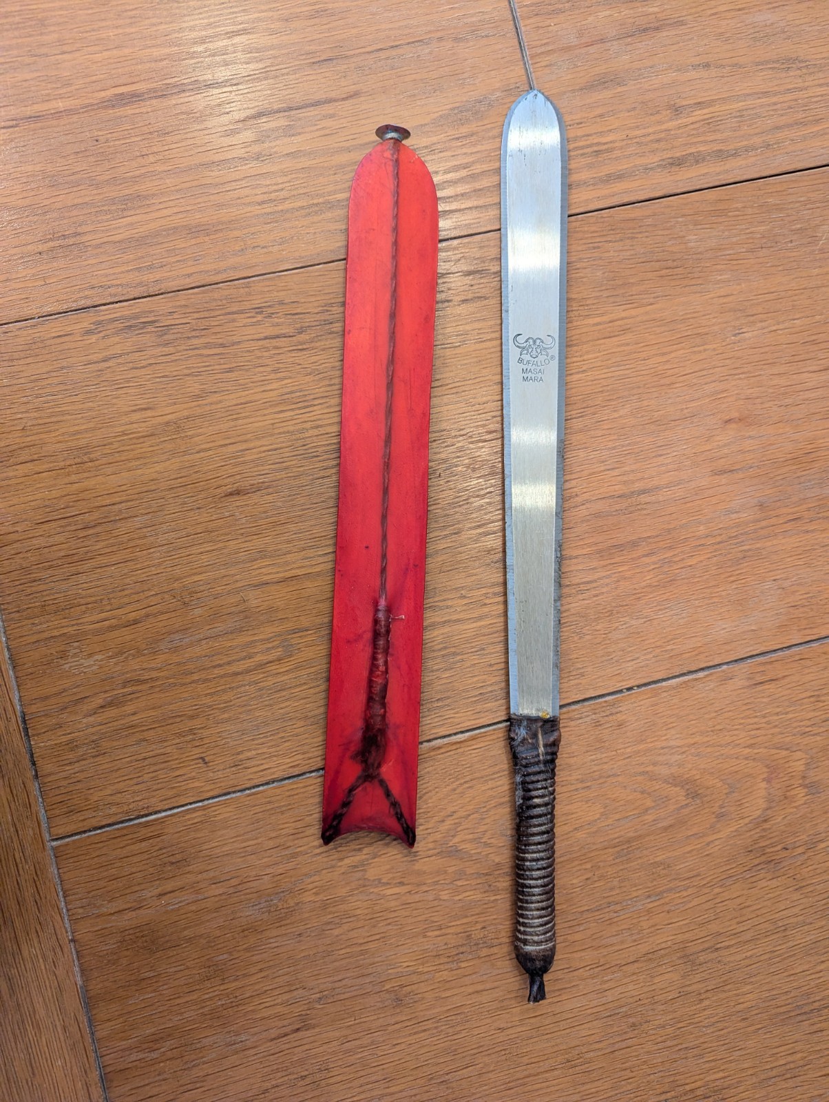 Vintage Maasai Handmade Maasai Warrior Sword Machete Leather Sheath Collectable Vintage Maasai Handmade Maasai Warrior Sword Machete Leather Sheath Collectable