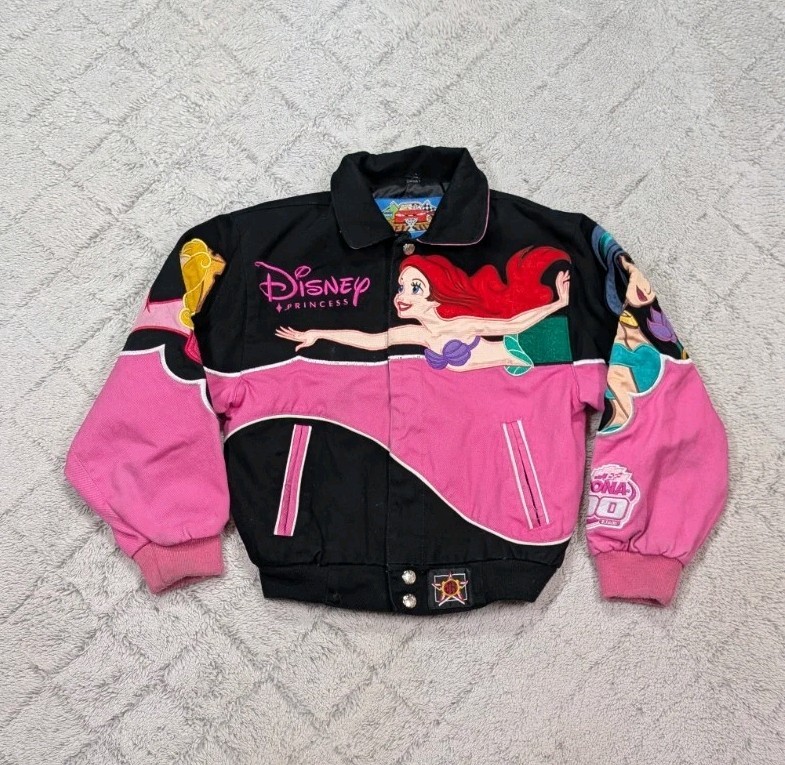 Vtg Disney JH Design Jacket Kids S Disney Princess Daytona 500 Jeff Hamilton Vtg Disney JH Design Jacket Kids S Disney Princess Daytona 500 Jeff Hamilton